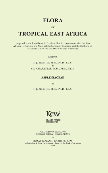 Flora of Tropical East Africa: Aspleniaceae